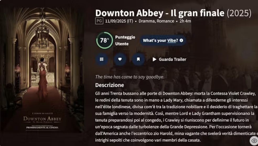 Cinema S. Gaetano 18-19 Ottobre – DOWNTON ABBEY