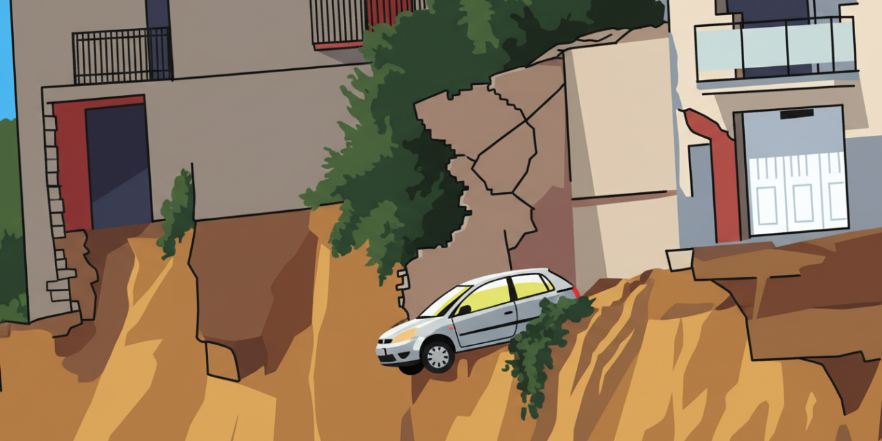 Niscemi: dentro la zona rossa, strade e case collassate