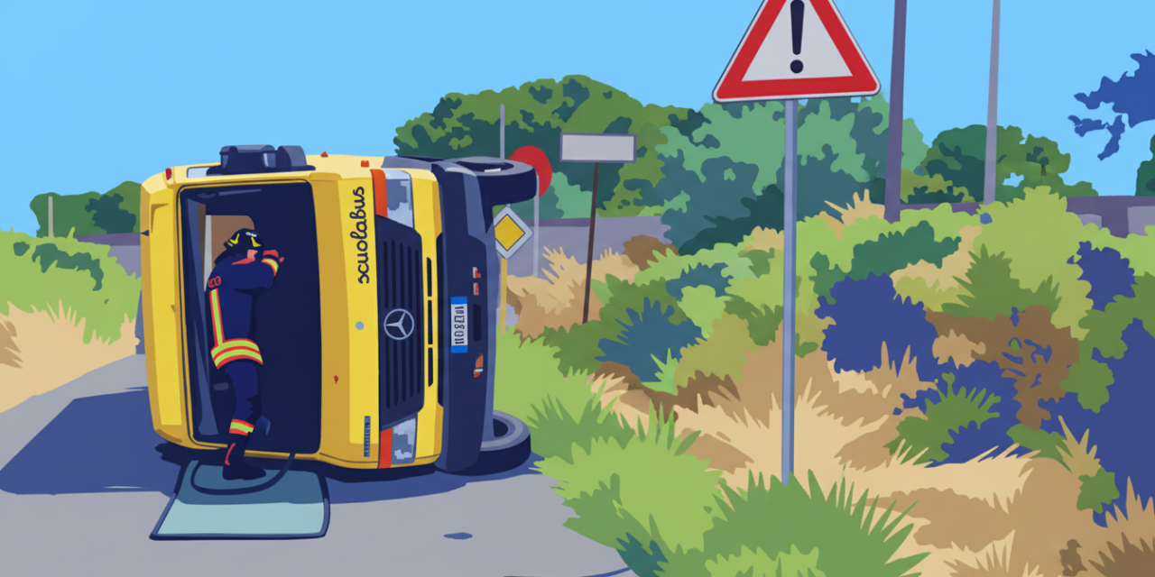 Scontro tra uno scuolabus e un’auto, feriti otto bambini